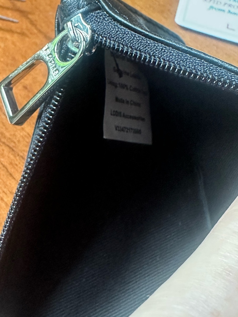 Lodis Black Leather Zip Wallet Card/ID Slots Julia Long Stacker Zip Pocket - Picture 11 of 11